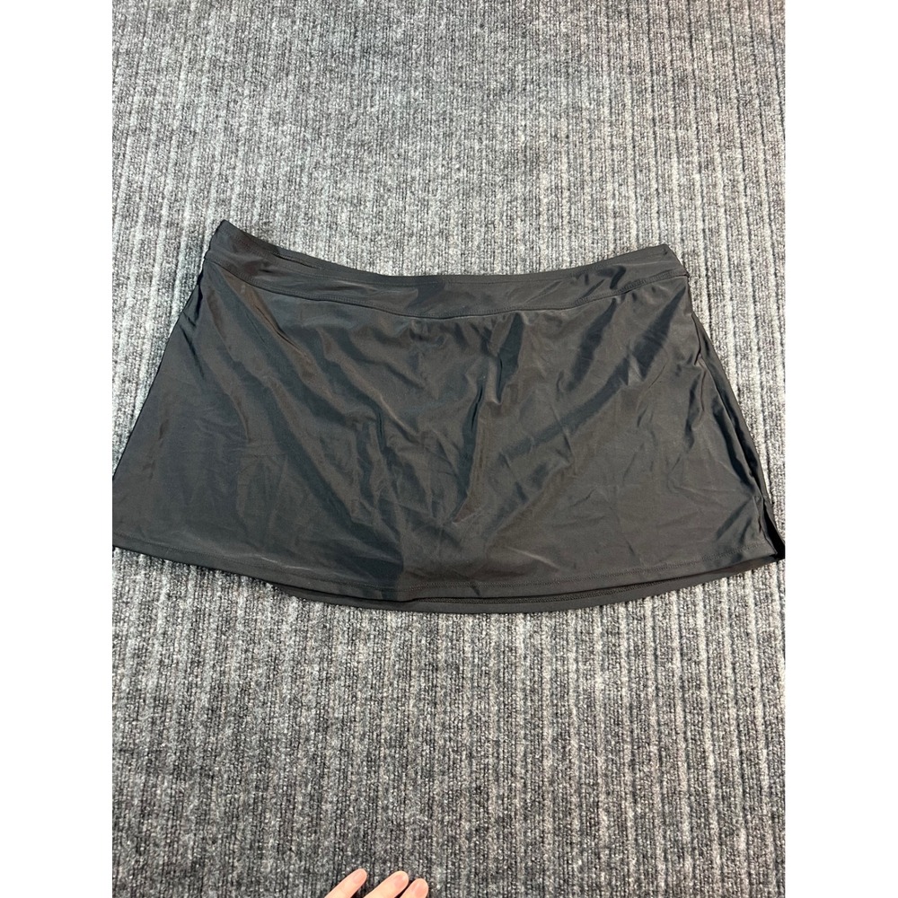MYNAH Swim Skirt 18W Black Tummy Control Mid-Rise Built-in Brief Bottom New NWT